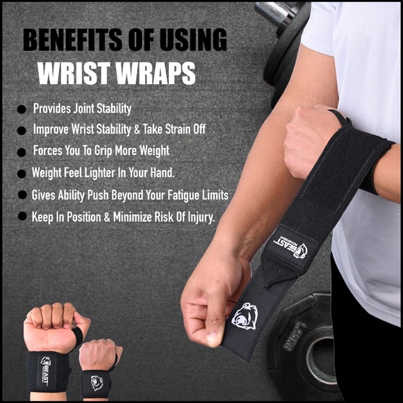 Heavy Duty Workout Wrist Wraps 18” Wrist Support for Fitness, Bodybuilding. - Picture 3 of 4